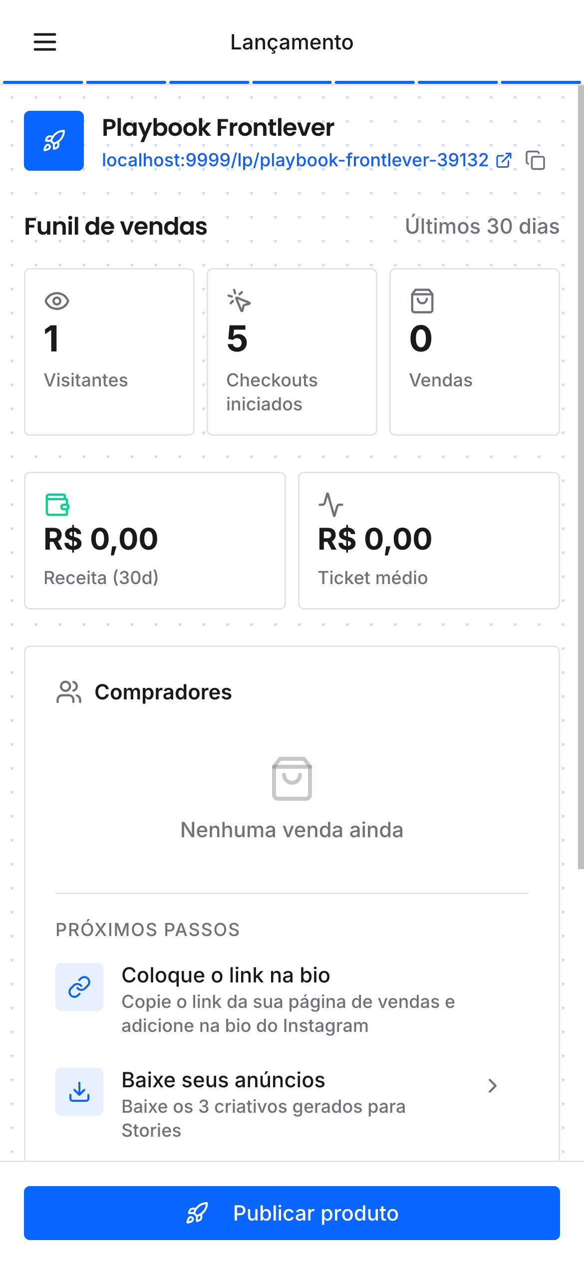 Dashboard de Lançamento